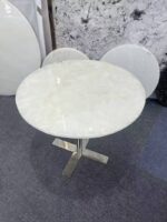White Jade Emerald Side Table - Image 3