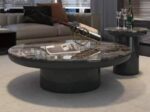Black Rose Marble Nesting Coffee Table Set