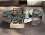 Blue‑Emerald Storage Nesting Coffee Table